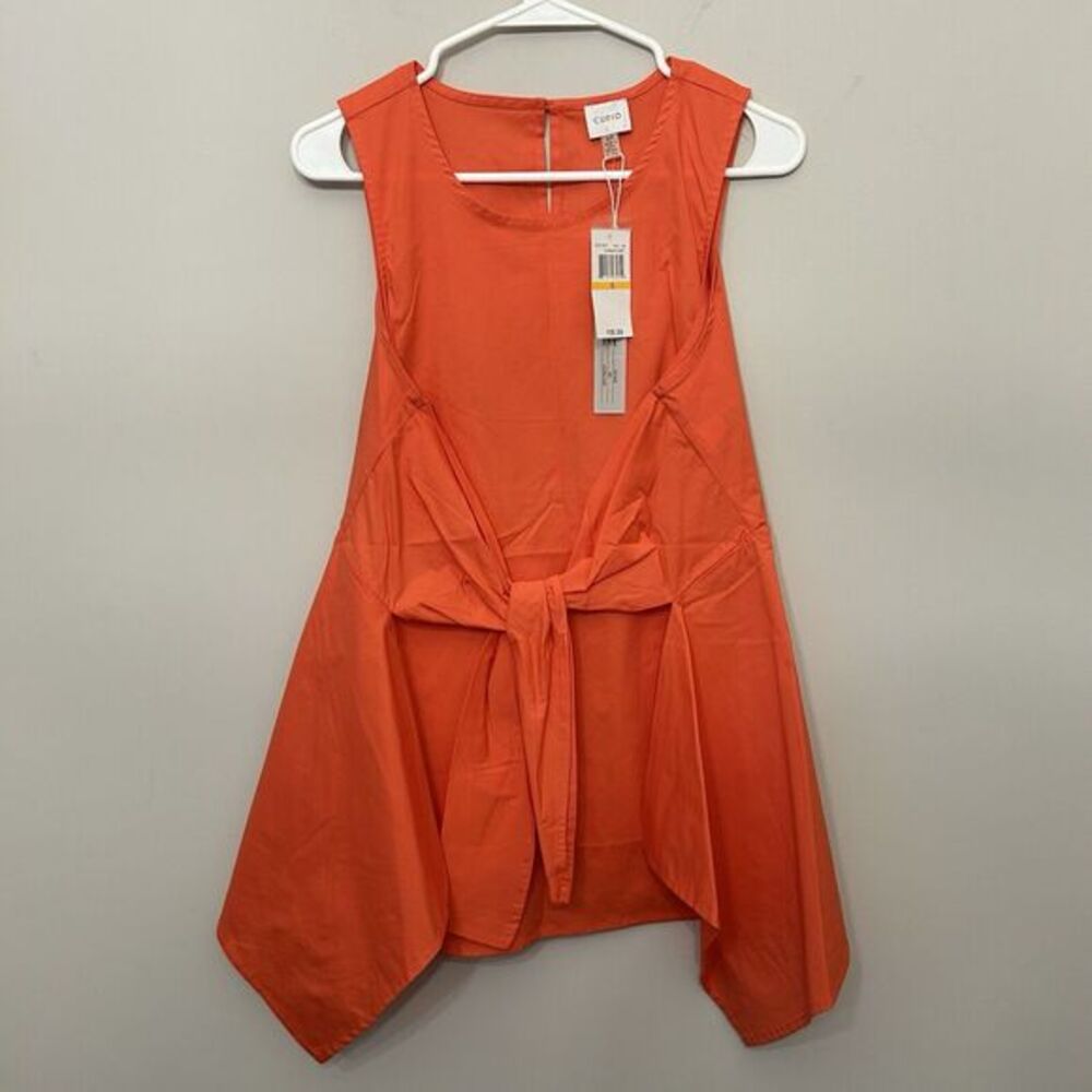 Cupio Sleeveless short dress Womens Small CoralTart Tie front Summer‎ NEW
